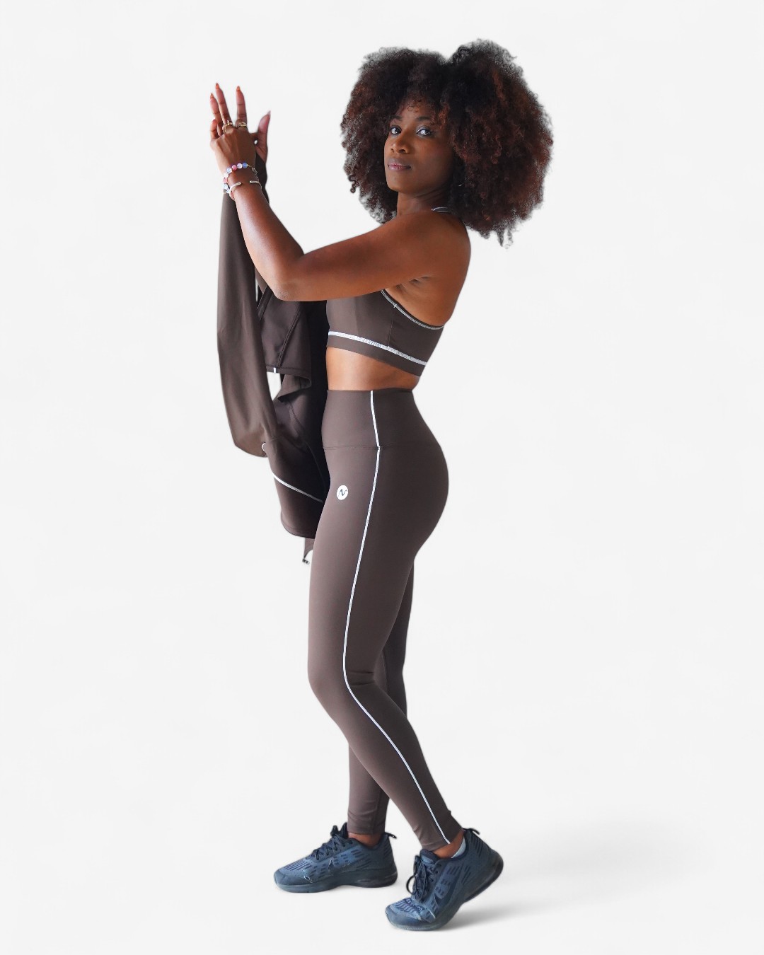 Ensemble Activewear 3 Pièces "Contraste" (Legging, Brassière, Veste)