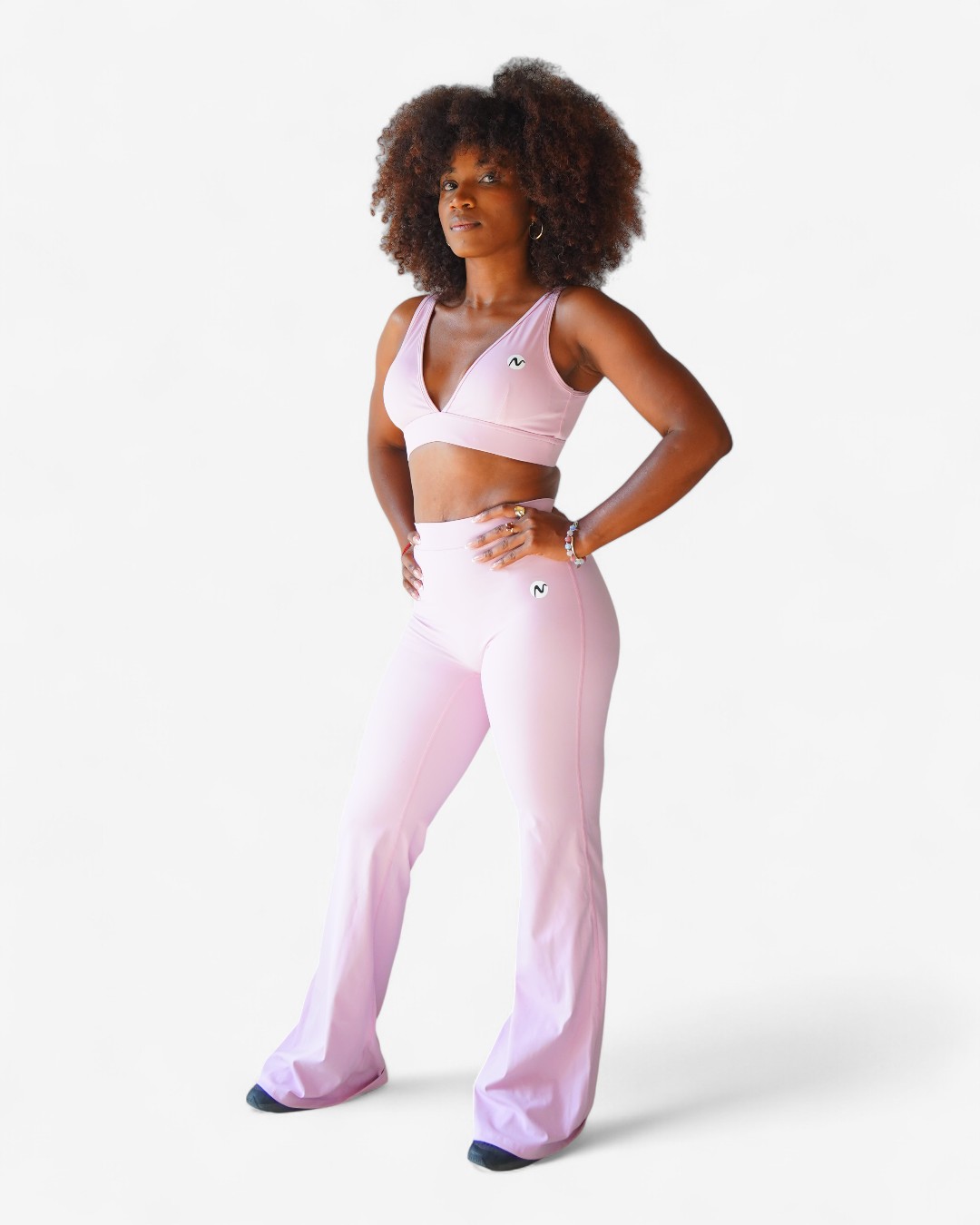 Ensemble Yoga "Rétro Flare" (Brassière V & Pantalon Évasé)